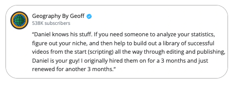 Testimonial from Geography By Geoff